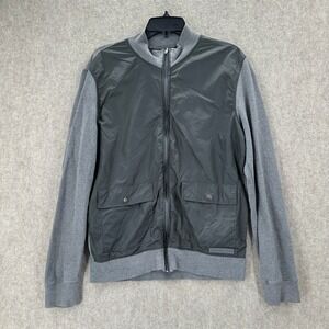 Michael‎ Kors Men's Bomber Jacket Gray Nylon Cotton Blend Zip Pockets Size M